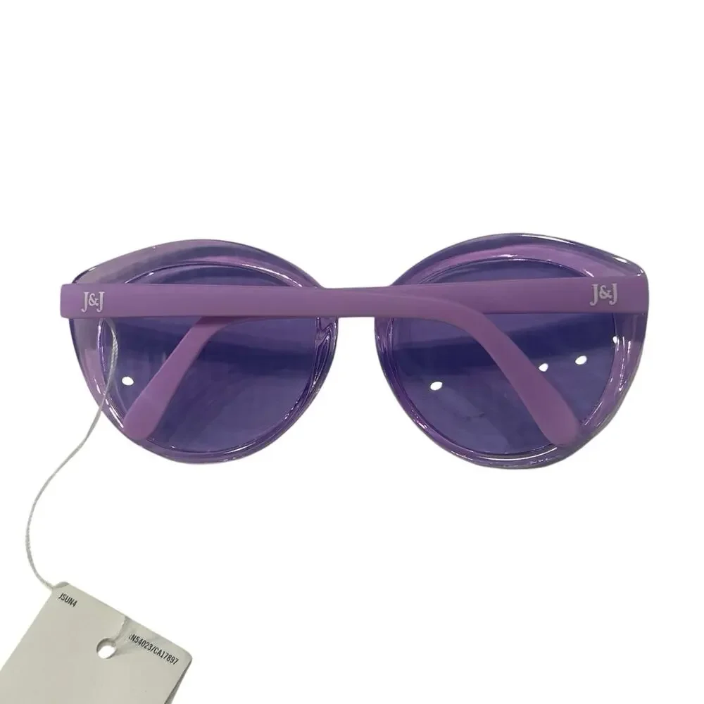 NWT Janie and Jack White Pleated Sun Hat and Purple Cat Eye Sunglasses Bundle
